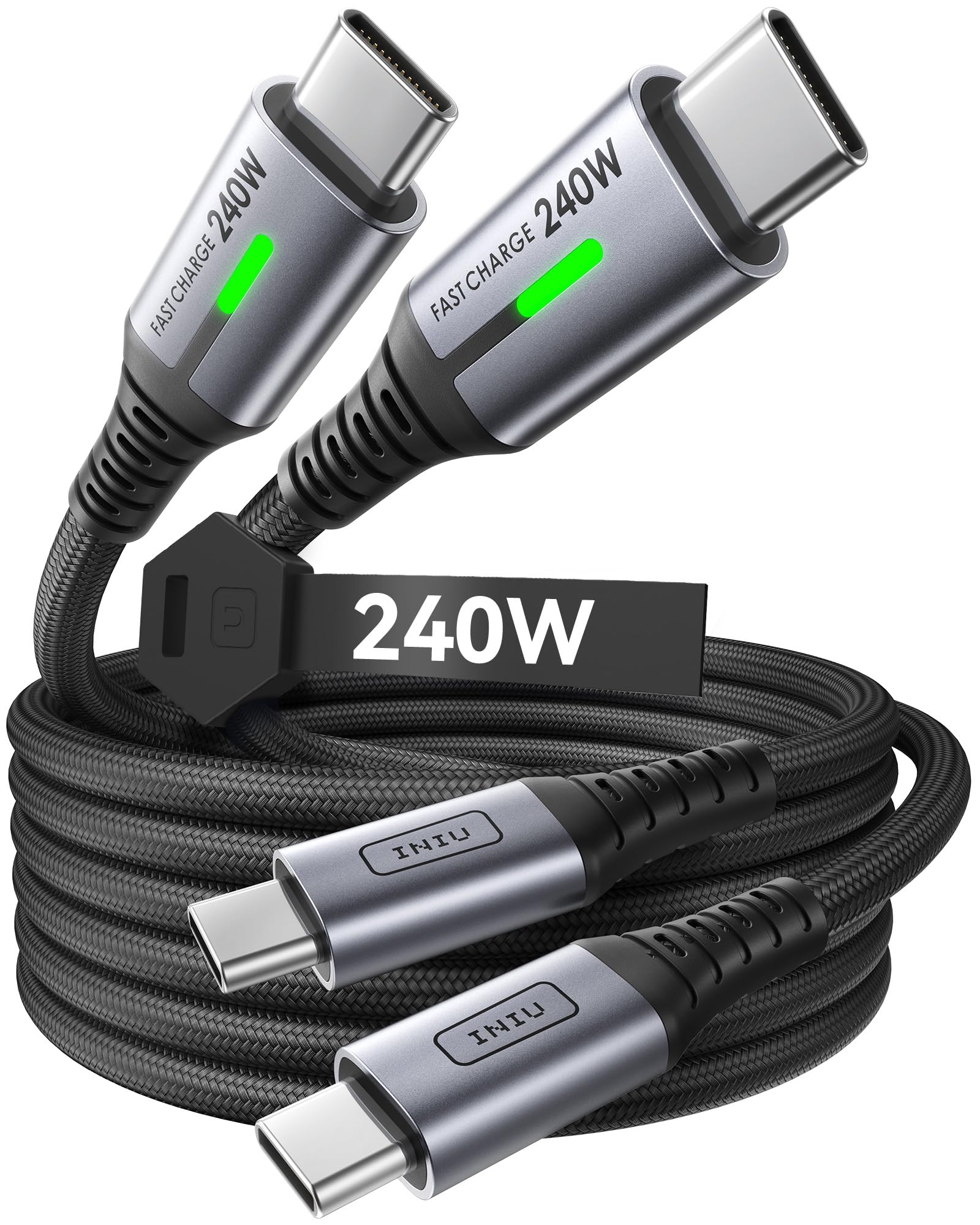 INIU 240 W USB C Cable, [2 Pieces 2 m] PD Fast Charging Cable USB C to USBC | Ny