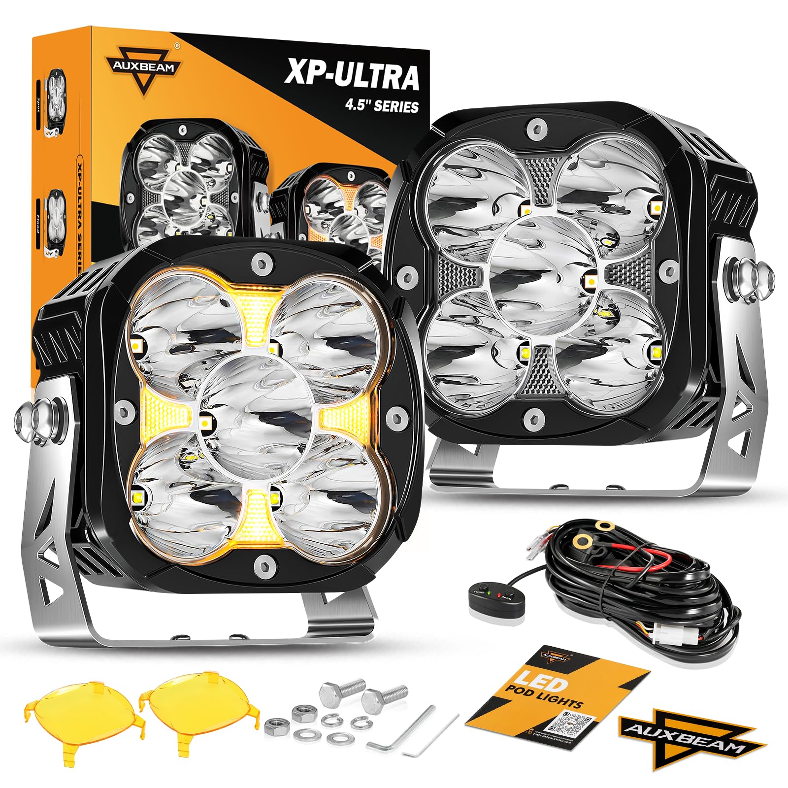 Auxbeam XP-Ultra Series 4.5 Inch 128W LED Driving Pod Light Spot Beam