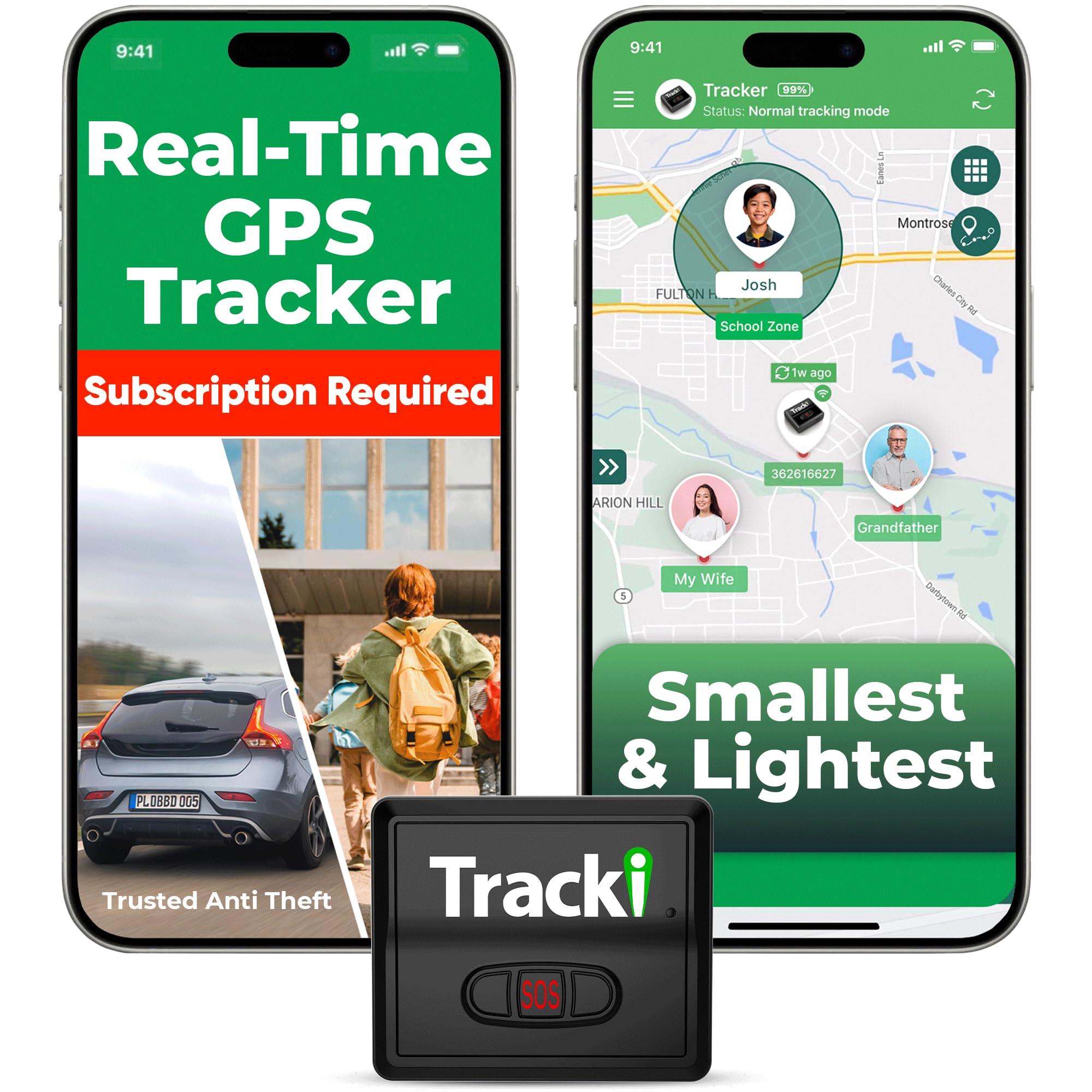 Tracki Universal GPS Tracker for Vehicles, Real Time Tracking | 4G LTE, Unlimite