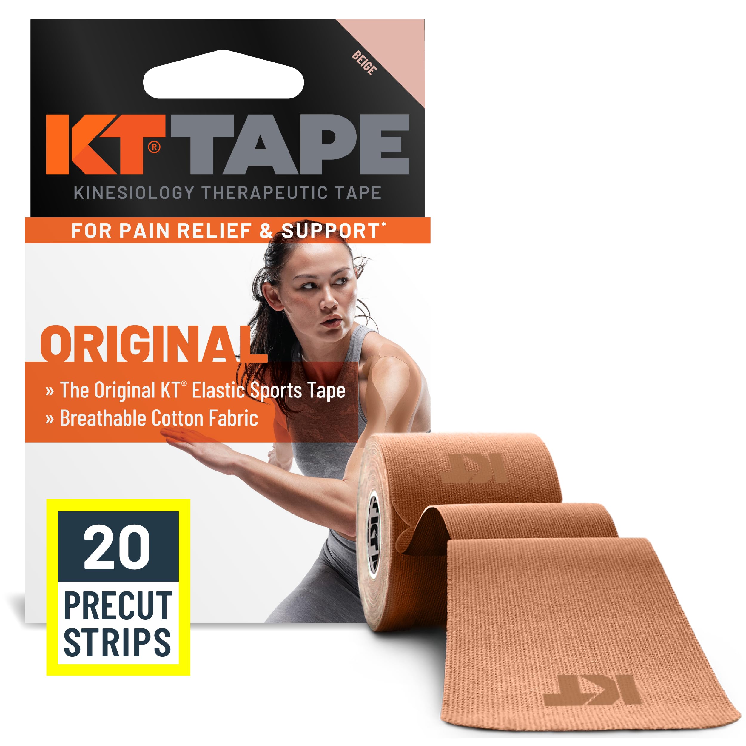 KT Tape, Original Cotton, Elastic Kinesiology Tape, Everyday Muscle and Joint Su