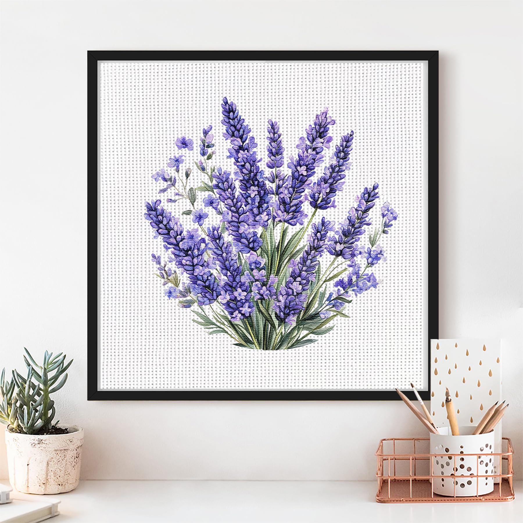 Lavender Cross Stitch Kit - Cute Flower Series | DIY Embroidery Kit for Beginner