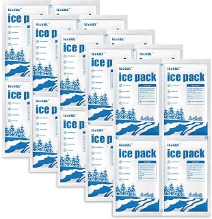 Dry Ice Packs for Shipping Non-Stick for Food TUV and SGS Tests Double-Sided Absorption Long Lasting Shipping Cold Packs for Coolers Lunch Bags Freezer