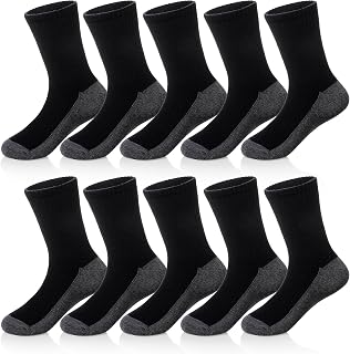 10 Pairs Classic Cotton Athletic Socks for School Uniform Breathable Casual