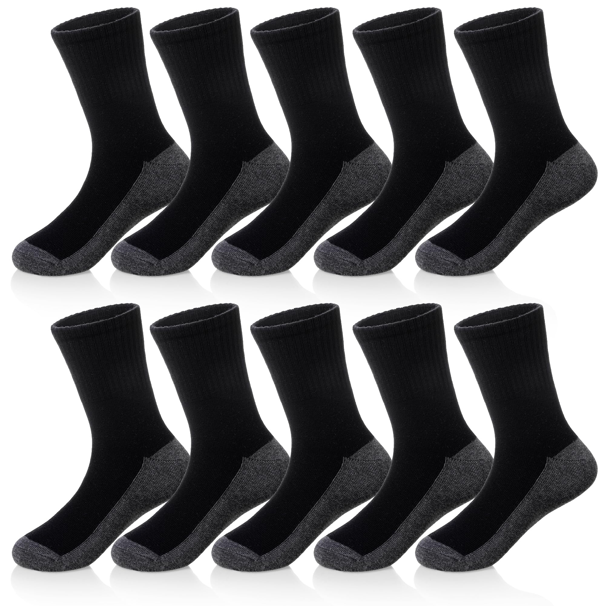 10 Pairs Classic Cotton Athletic Socks for School Uniform Breathable Casual