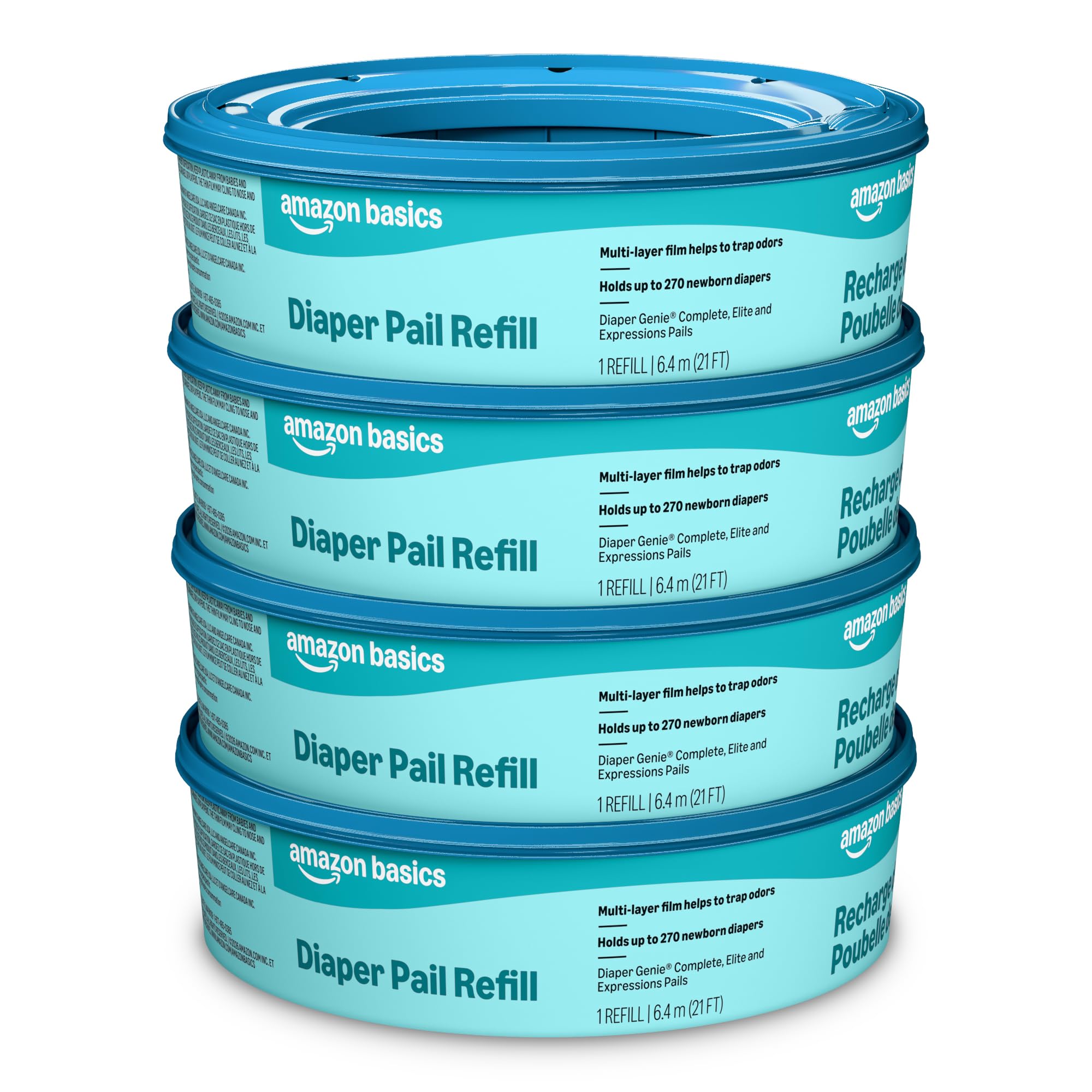 Mama Bear Diaper Pail Refills for Diaper Genie Pails, 270 Count (Pack of 4)