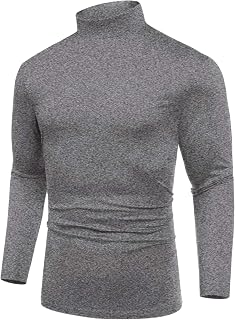 COOFANDY Men's T Shirts Turtleneck Long Sleeve Solid T Shirts Basic Casual Slim Fit Pullover T-Shirts