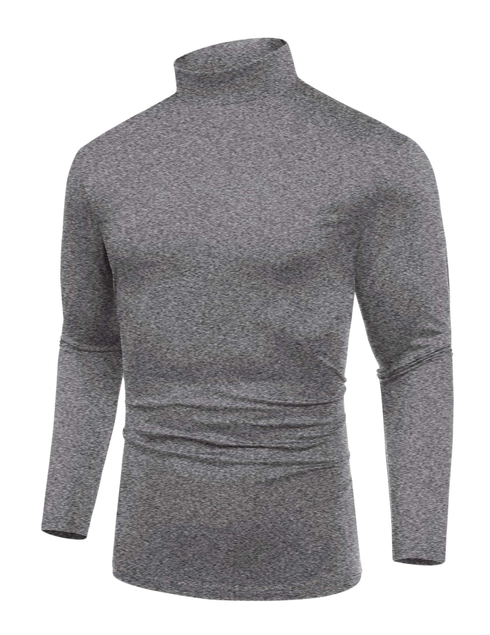 COOFANDY Men's T Shirts Turtleneck Long Sleeve Solid T Shirts Basic Casual Slim 