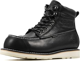 SUREWAY 6in Moc Toe Work Boots for Men, Wedge Sole