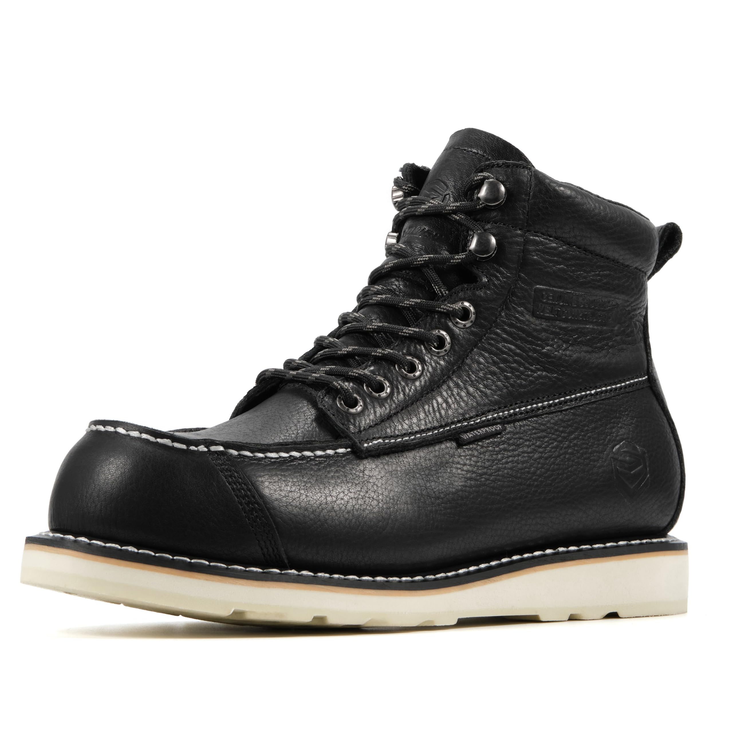 SUREWAY 6in Moc Toe Work Boots for Men, Wedge Sole