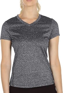 icyzone Women's Breathable Sports T-Shirt with V-Neck, Pack of 3 Fitness Running T-Shirt