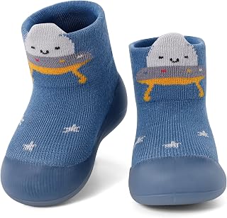 MASOCIO Baby Boys Girls Sock Shoes Toddler First Walking Shoes Soft Rubber Sole Non Slip Sock Shoes