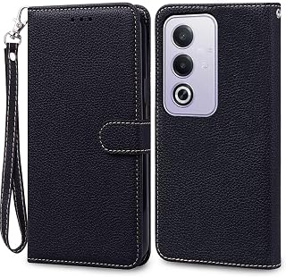 OPPO A3 5G Case Notebook Type Universal OPPOA3 5g Oppo A3 A402OP CPH2639 SIM Free Rakuten Mobile Notebook Oppoa 35g Case Oppo A35g Cover Oppo A3 5G Mobile Cover Notebook Applicable Case Cobeimisr Lychi Pattern Lightweight Card Case Strap Smartphone Case Black