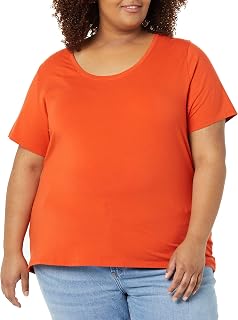 Amazon Essentials Women's Plus Size Short Sleeve Scoop Neck T-Shirt in Classic Fit (Available in Plus Size) 2 Pack