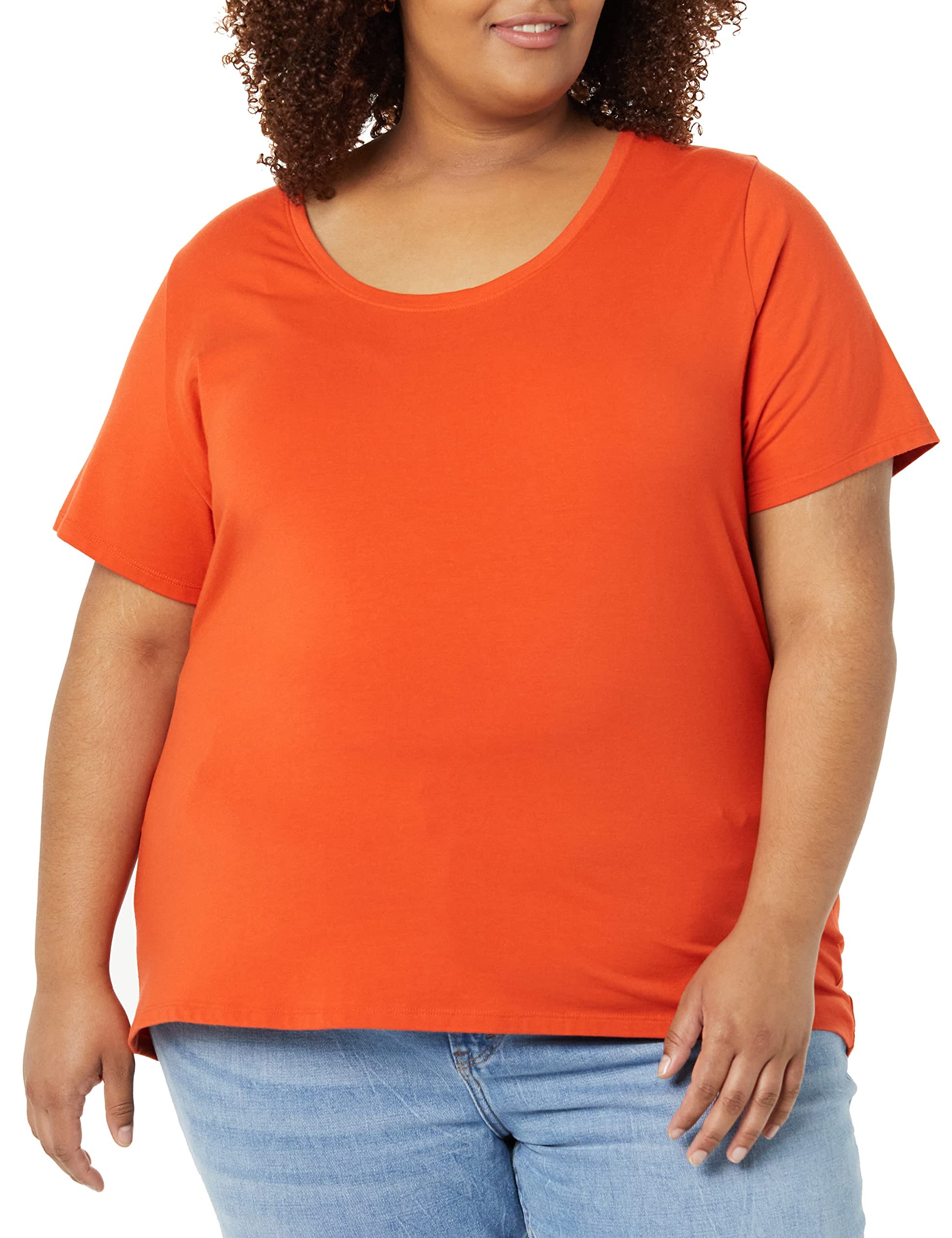 Amazon Essentials Women's Plus Size Short Sleeve Scoop Neck T-Shirt in Classic F