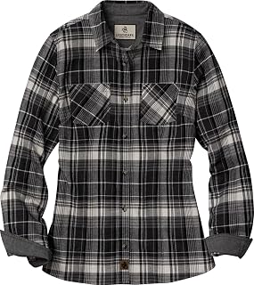 Legendary Whitetails Womens Cottage Escape Flannel Long Sleeve Plaid and Solid Color Clothes for Women, Fitted Button Down