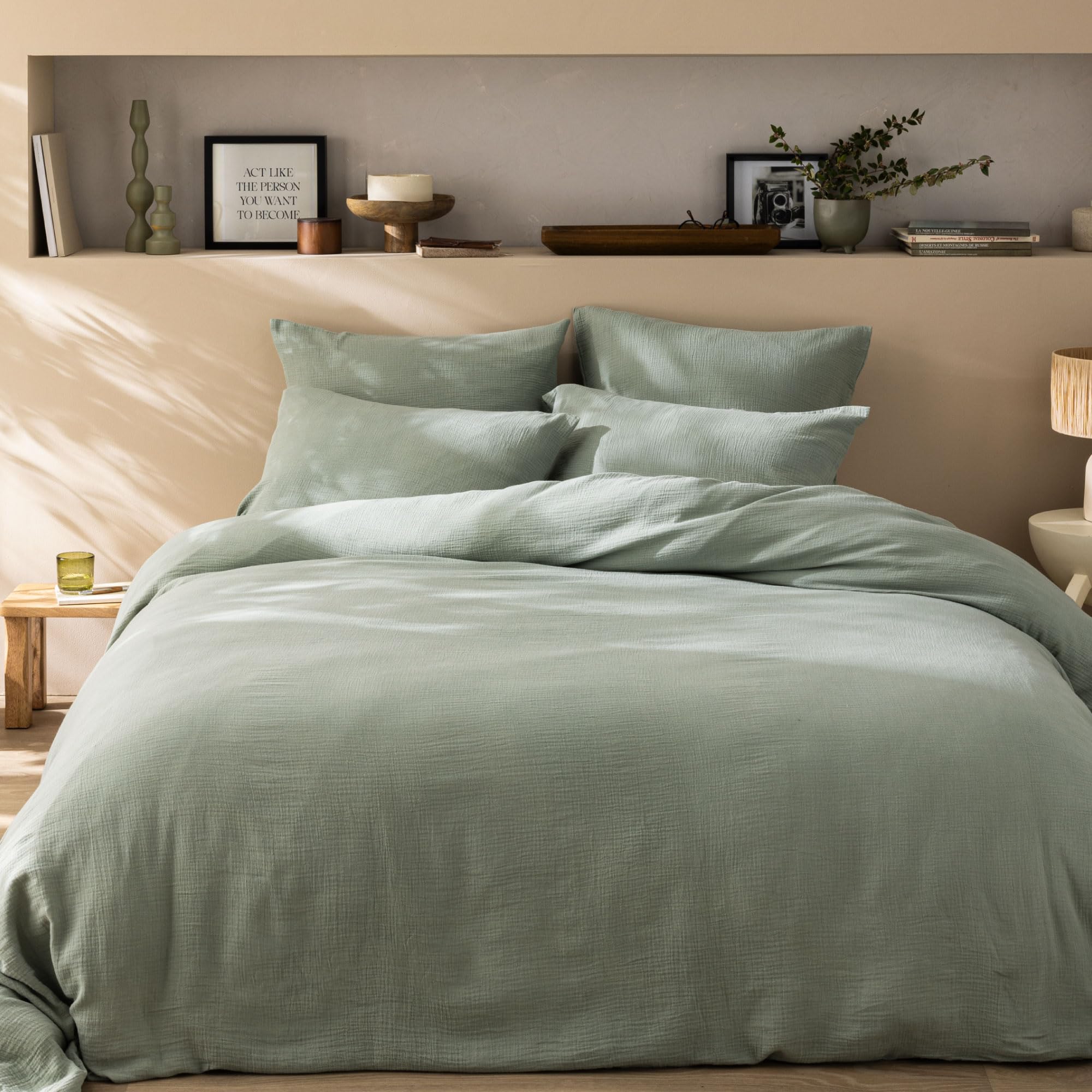 MATT & ROSE Plain Cotton Gauze Double Bed Linen Set 260 x 240 cm | 100% Premium 