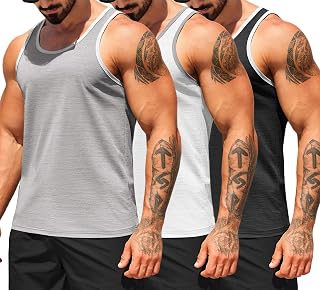 COOFANDY Mens Workout Tank Tops Sleeveless Running Gym Muscle Bodybuilding