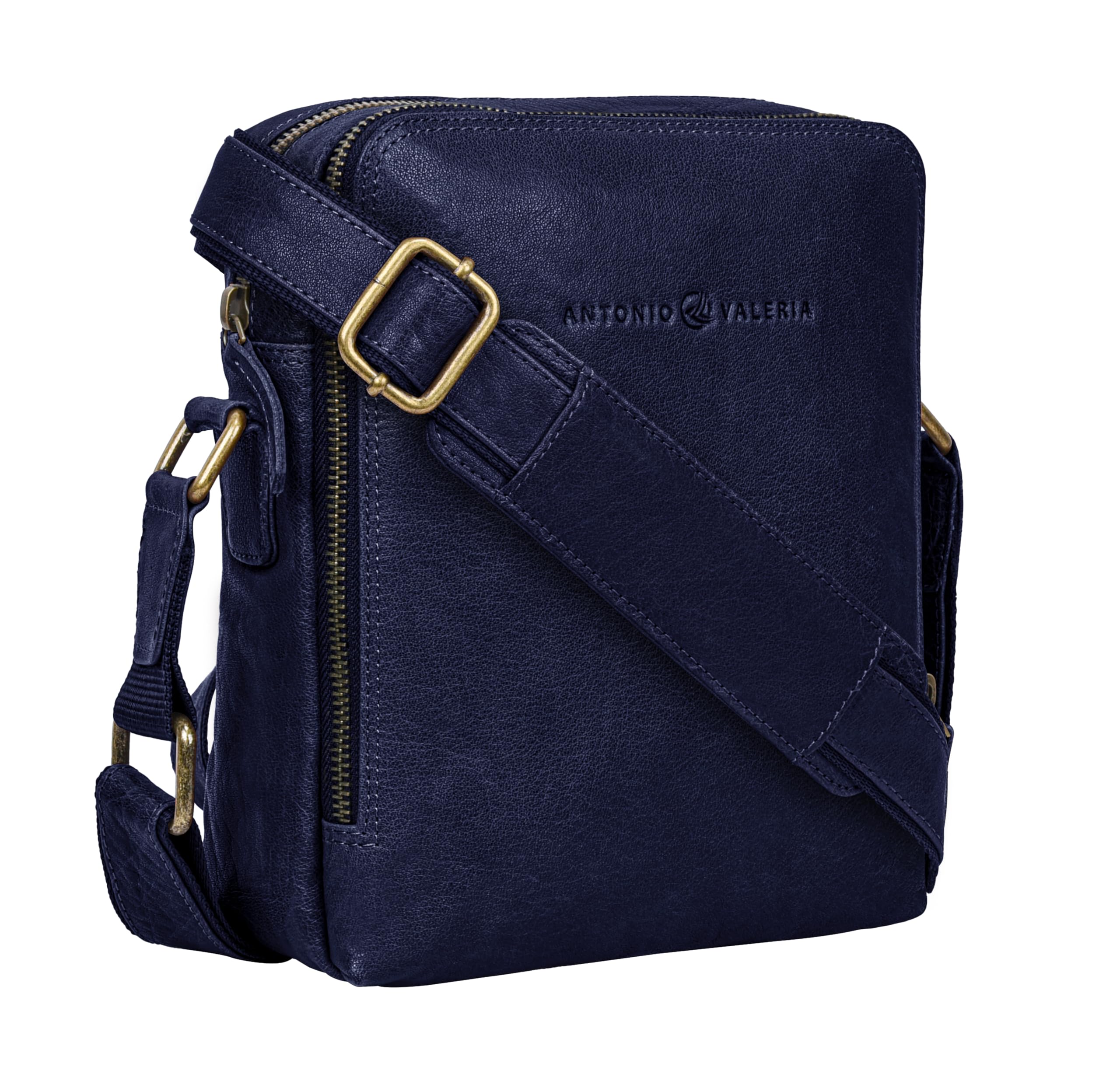 ANTONIO VALERIA Alex Washed Leather Crossbody Bag