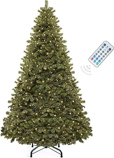 YITAHOME Prelit Green Christmas Tree 7.5ft with Remote | Pre-Lit Artificial Hinged Spruce Christmas Tree with 1450 Branch Tips and 550 Lights for Home, Office, Party Decoration