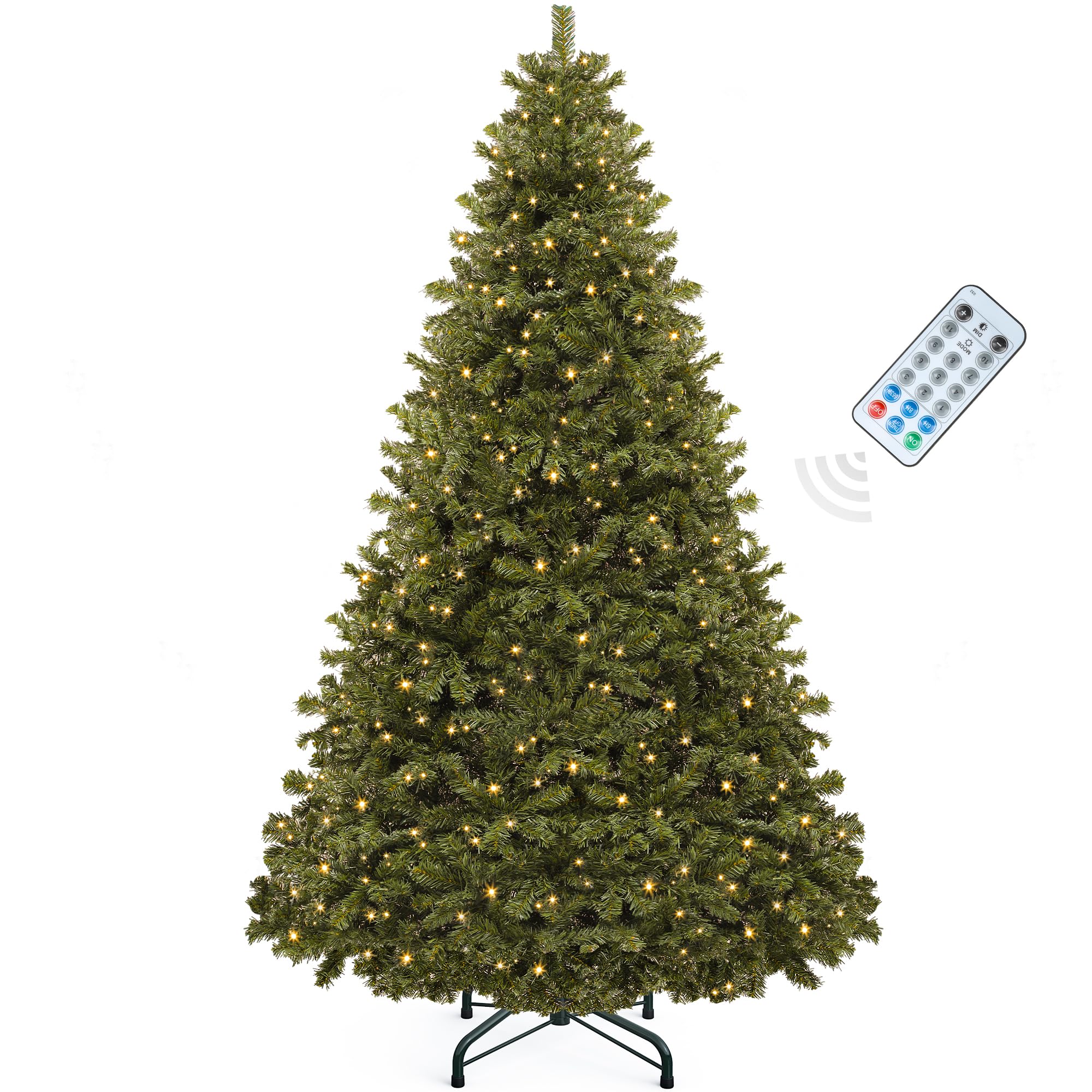 YITAHOME Prelit Green Christmas Tree 7.5ft with Remote | Pre-Lit Artificial Hing