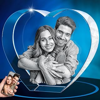 ArtPix 3D Crystal Photo, Personalized Gifts for Women, Wife, Her, Him, Men, Mom, Great Customized Gift With Your Own Photo - Anniversary, Wedding, Birthday - Custom Glass 3D Laser Etched Picture Frame