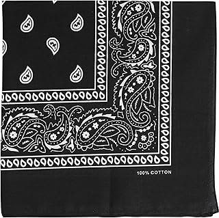 Raylarnia 100% Cotton Bandanas, 22" Paisley Bandana Headbands for Men Women | Multi-Purpose 100% Cotton Bandana Headbands,Cowboy Bandanas for Women and Men
