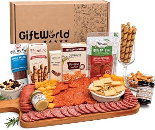 Deluxe Meat and Cheese Gift Basket Assortment Charcuterie Food Items