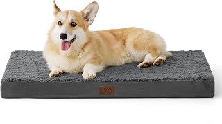 Bedsure Orthopedic Dog Bed with Washable Cover for Medium, 89x56cm Grey