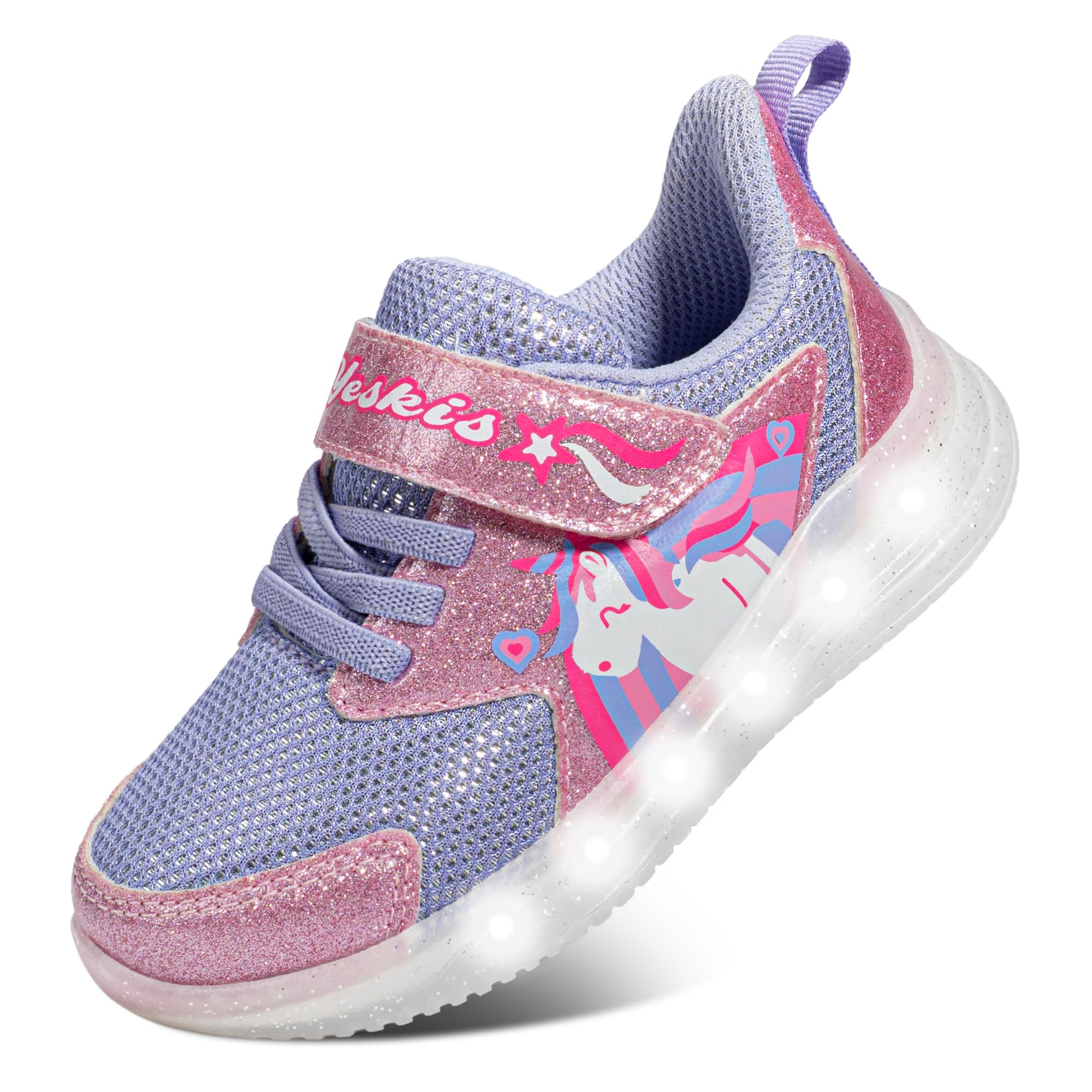 YESKIS Toddler Boys Girls Light Up Shoes LED Flashing Tennis Sneakers