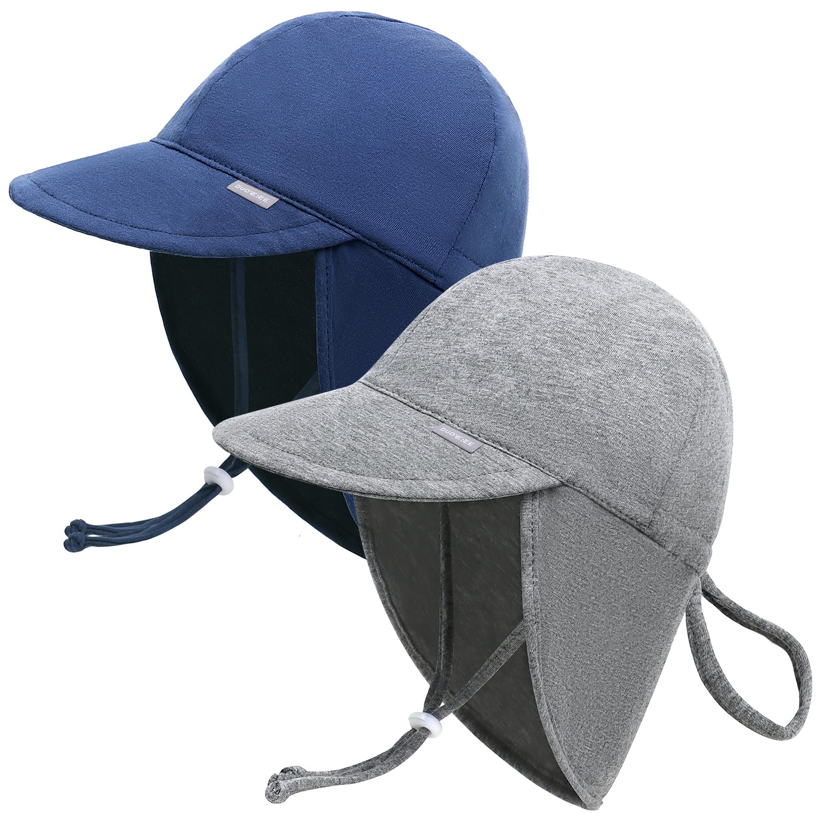 Duoyeree Baby Sun Protection Hat with Neck Flap UPF 50+ Polyester Hat 0-5T