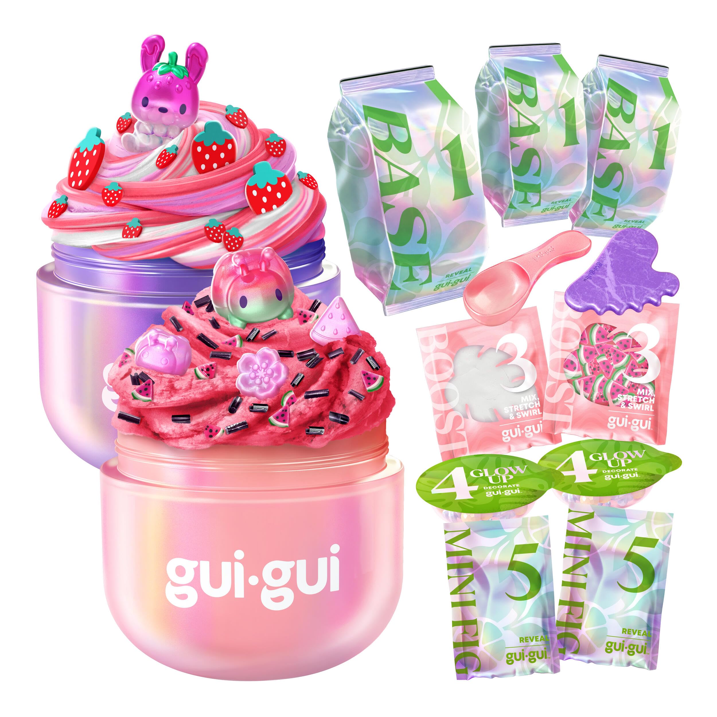 GUI GUI Fruity Glow Slime Kit, Cloud & Butter Scented Slimes | Gua Sha, Beauty S