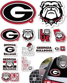 UGA Gifts Georgia Bulldogs Stickers & Decals 14 Pc Set for Car Water Bottle | University of Georgia Bulldogs Sticker Variety Pack (14 piece)