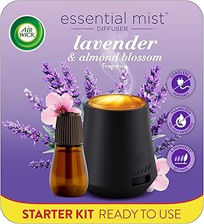 Air Wick Essential Mist Air Freshener Diffuser & 1 Refill Lavender & Almond | Air Wick Essential Mist home diffuser includes Diffuser + 1 count Lavender Almond Blossom refill infused with essential oils.