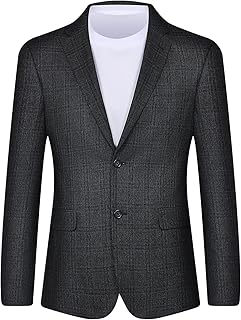 Men's Plaid Sport Coat Classic Fit Blazer Suit Jacket Business