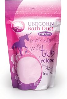 Elysium Spa Unicorn Bath Dust | Bubblegum Scented Bath Salt for Children - Resealable Pack (400g)