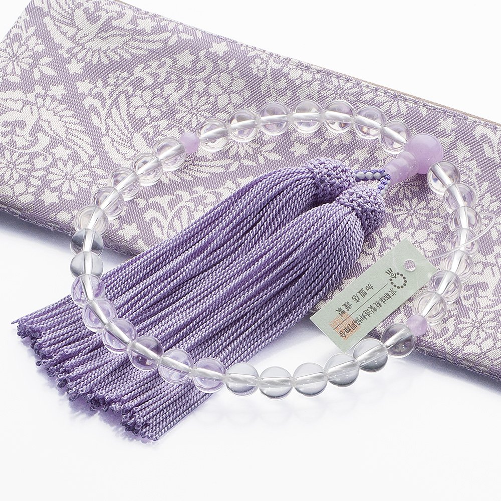 Butan-ya Takita Shoten Kyoto Prayer Beads Women's Genuine Crystal Purple Cloud S