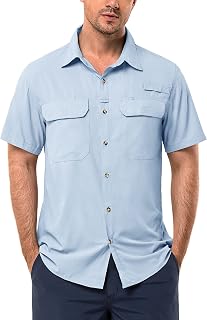 33,000ft Men's Short Sleeve Shirt UV Protection UPF50+ Quick Dry Casual Hiking Fishing Safari Travel Golf Shirt