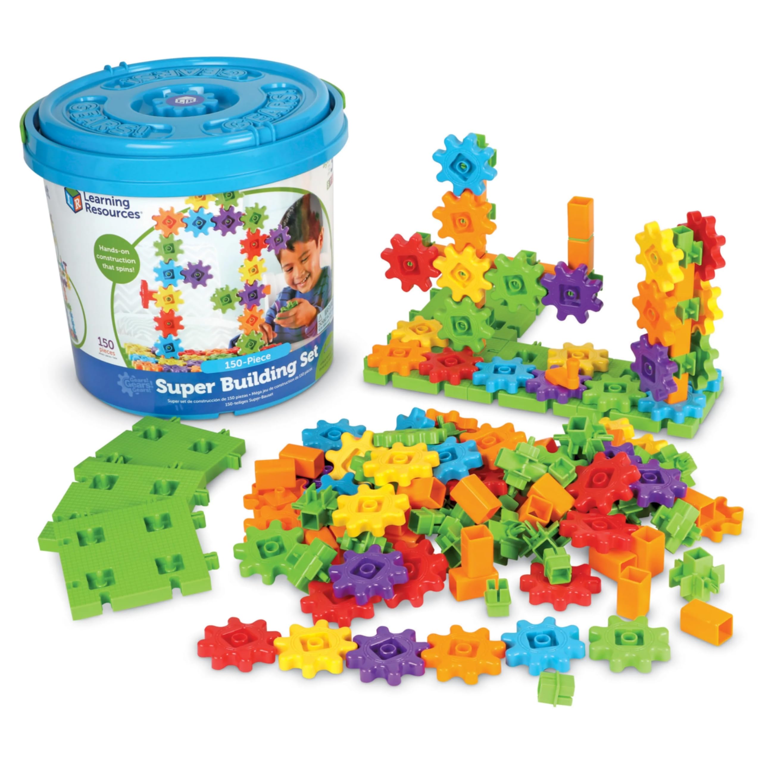 Learning Resources Gears! Gears! Gears! Super Building Toy Set, 150 Pieces, Ages