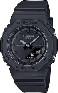 Casio G-Shock Octagonal All Black Analog-Digital Resin Watch GMA-P2100BB-1ACR