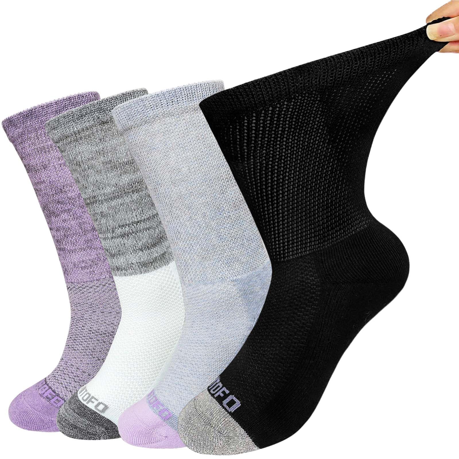LOFIR Men's Cotton Diabetic Socks: Seamless Socks with Extra Wide Waistband with