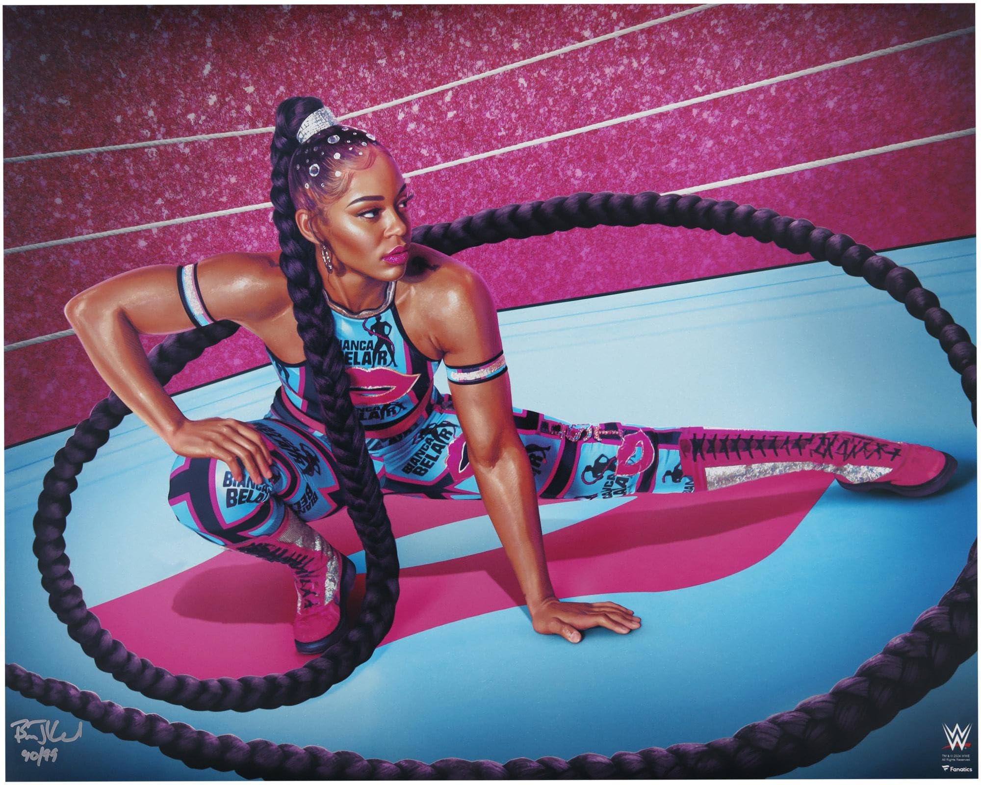 Bianca Belair WWE 16" x 20" Photo Print - Art by Brian Konnick - Limited Edition