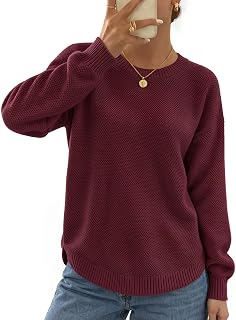 MEROKEETY Women's Fall Long Sleeve Waffle Knit Tunic Sweaters