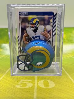 Los Angeles Rams Helmet Shadowbox w/Puka Nacua card