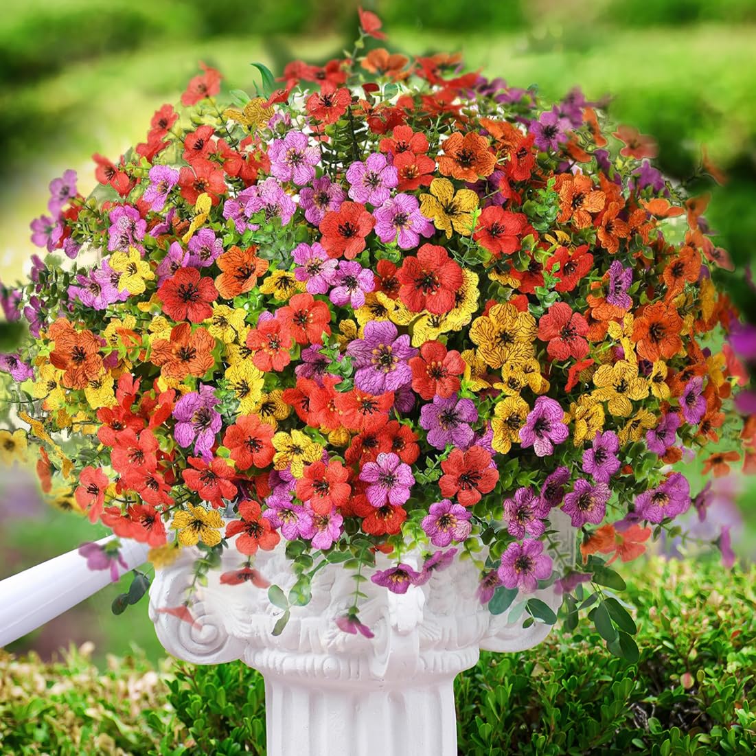 8 Pack Artificial Flowers for Outdoor and Indoor Home Decor, Artificial Flowers 