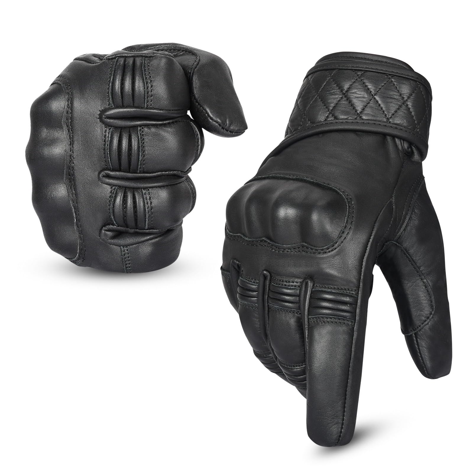 Hand Fellow Leather Motorbike Motorcycle Gloves Heavy Duty Thinsulate 3M Hipora 