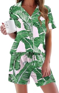 Ekouaer Women's Short Sleeve Sleepwear Soft PJ Set XS-XXL