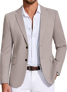 COOFANDY Chaqueta deportiva de punto casual para hombre, ligera, con dos botones