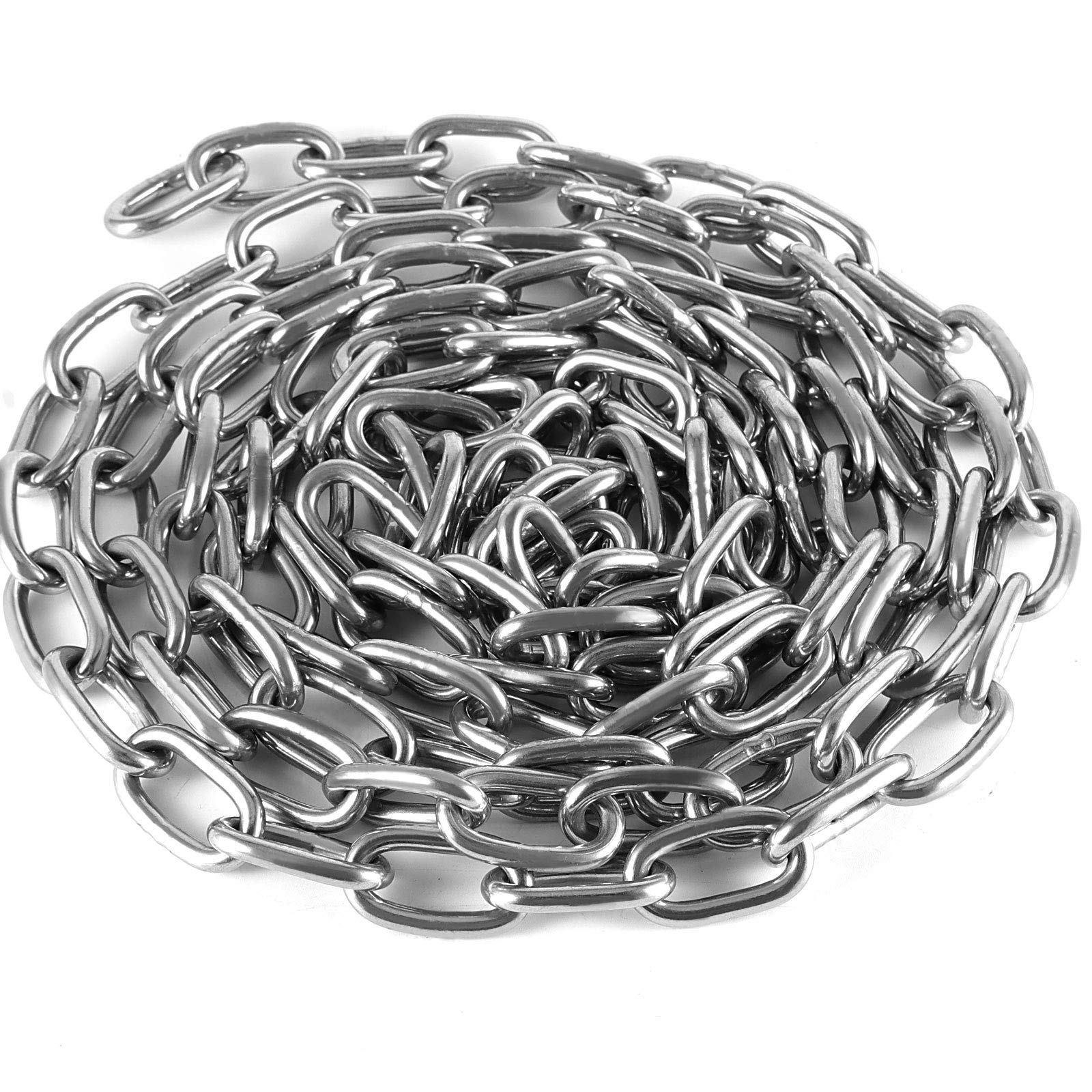ZOENHOU 13 Feet 1/4 Inch 304 Stainless Steel Proof Coil Chain, Heavy Duty Harden