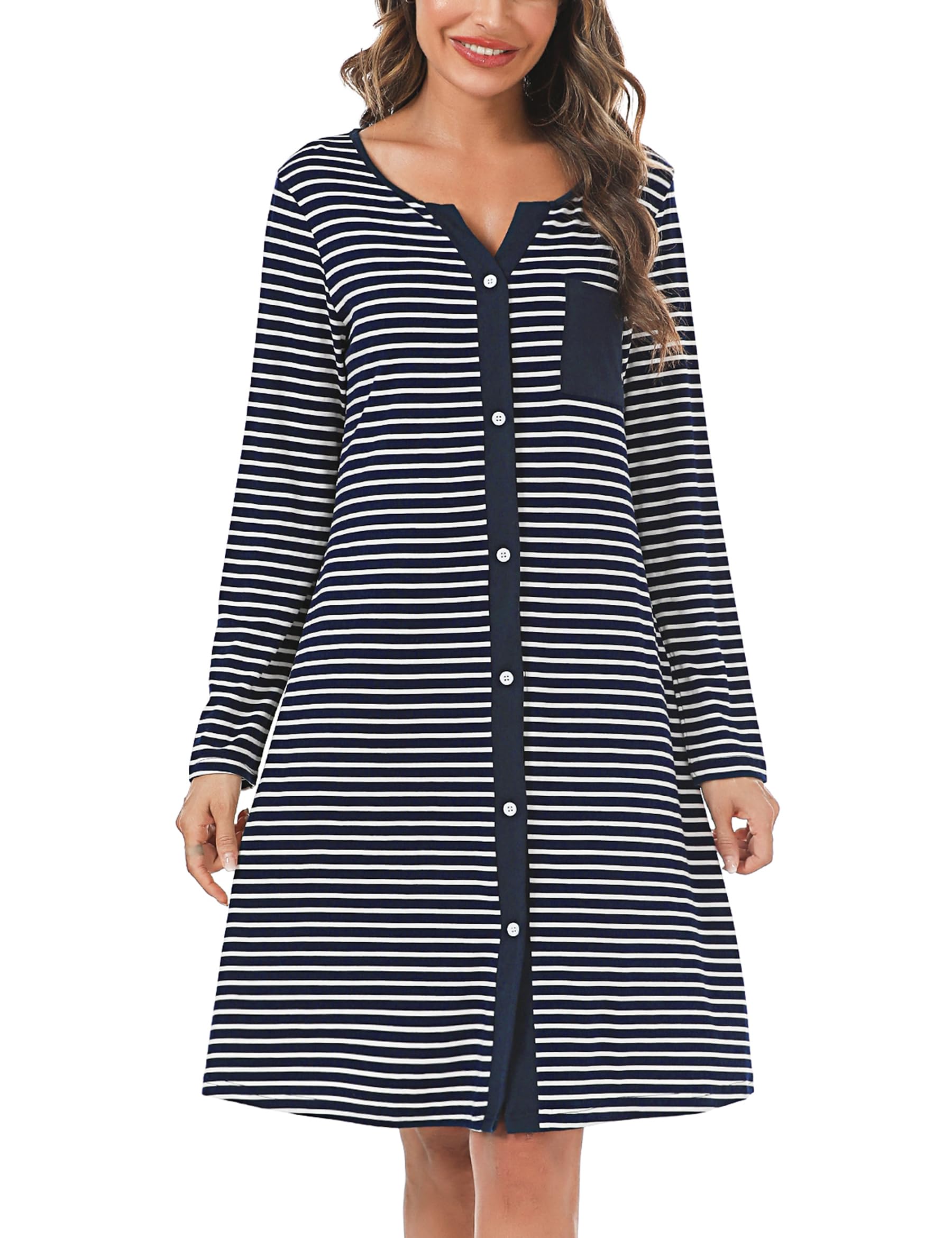 Marvmys Maternity Nightdress For Hospital Breastfeeding Nightwear | 3/4 Length S