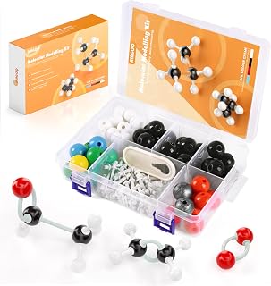 NINGOO Organic Chemistry Model Kit,124 PCS,for Students＆Teacher | Portable Design,Compartment Storage,CPK Color Coding